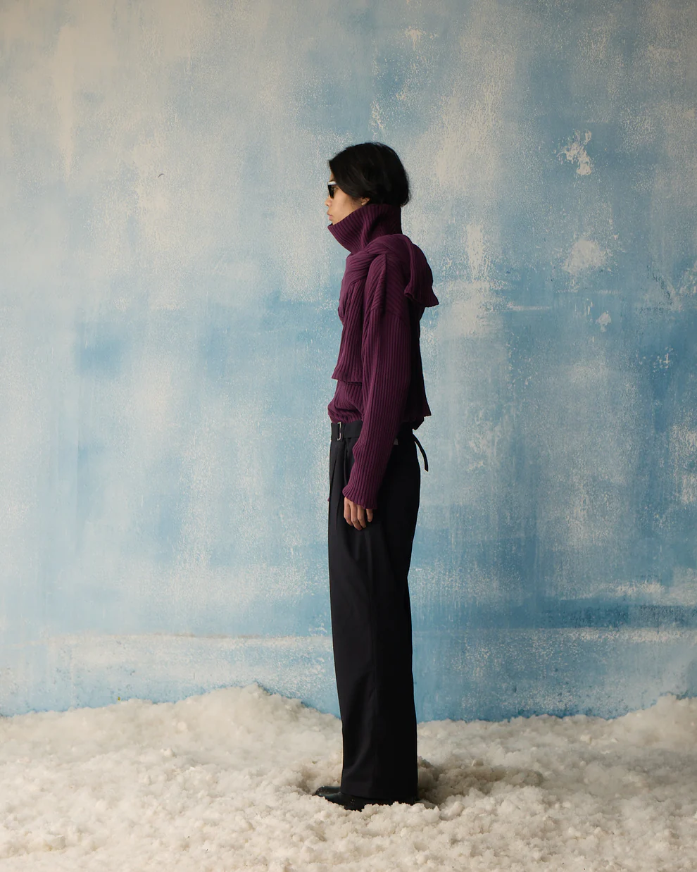 Maroon High Neck Rib Full Sleeve — Gallery View 3
