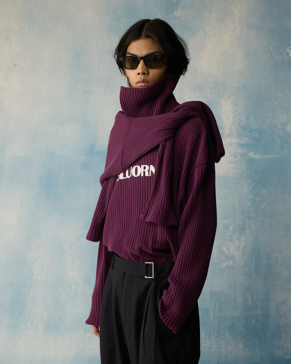 Maroon High Neck Rib Full Sleeve — Gallery View 2